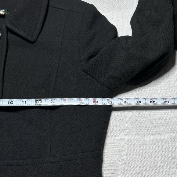 J Crew Wool Coat Womens Size 6 Petite Black Peacoat Insulated Lined Vintage Y2K - Picture 13 of 16